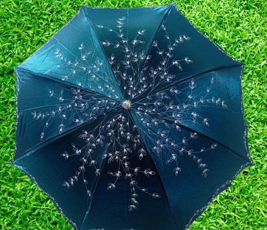 Ladies Fashionable And Elegant Anti Uv Sunshade Print Border Lace Umbrella - Image 4