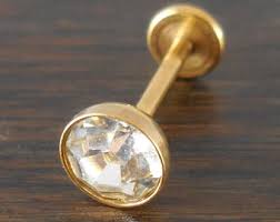 Elegant Gold Plated Crystal Nose Pin - Image 2
