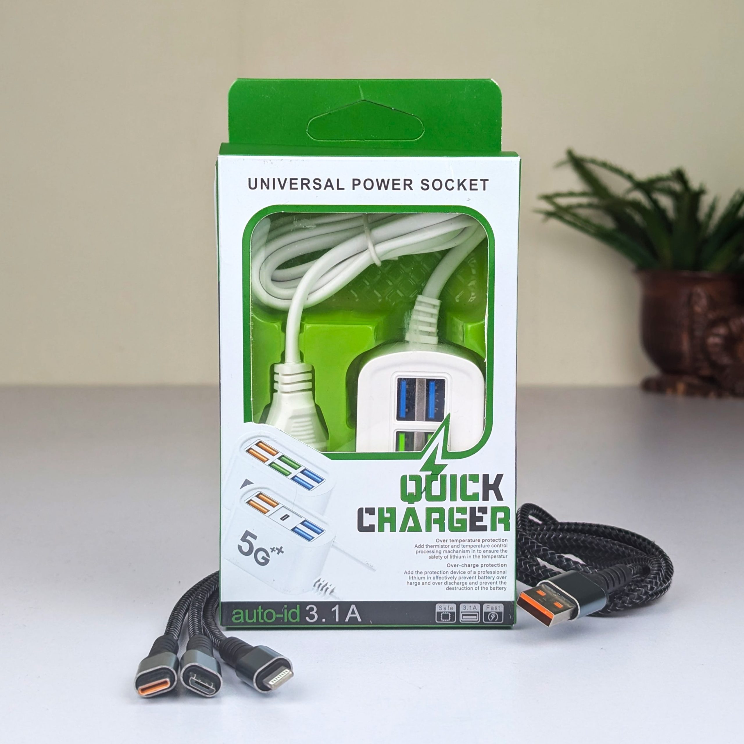 6-in-1 Charging Solution: 6U Multi-Port Charger with 3-in-1 Fast Cable - Image 3