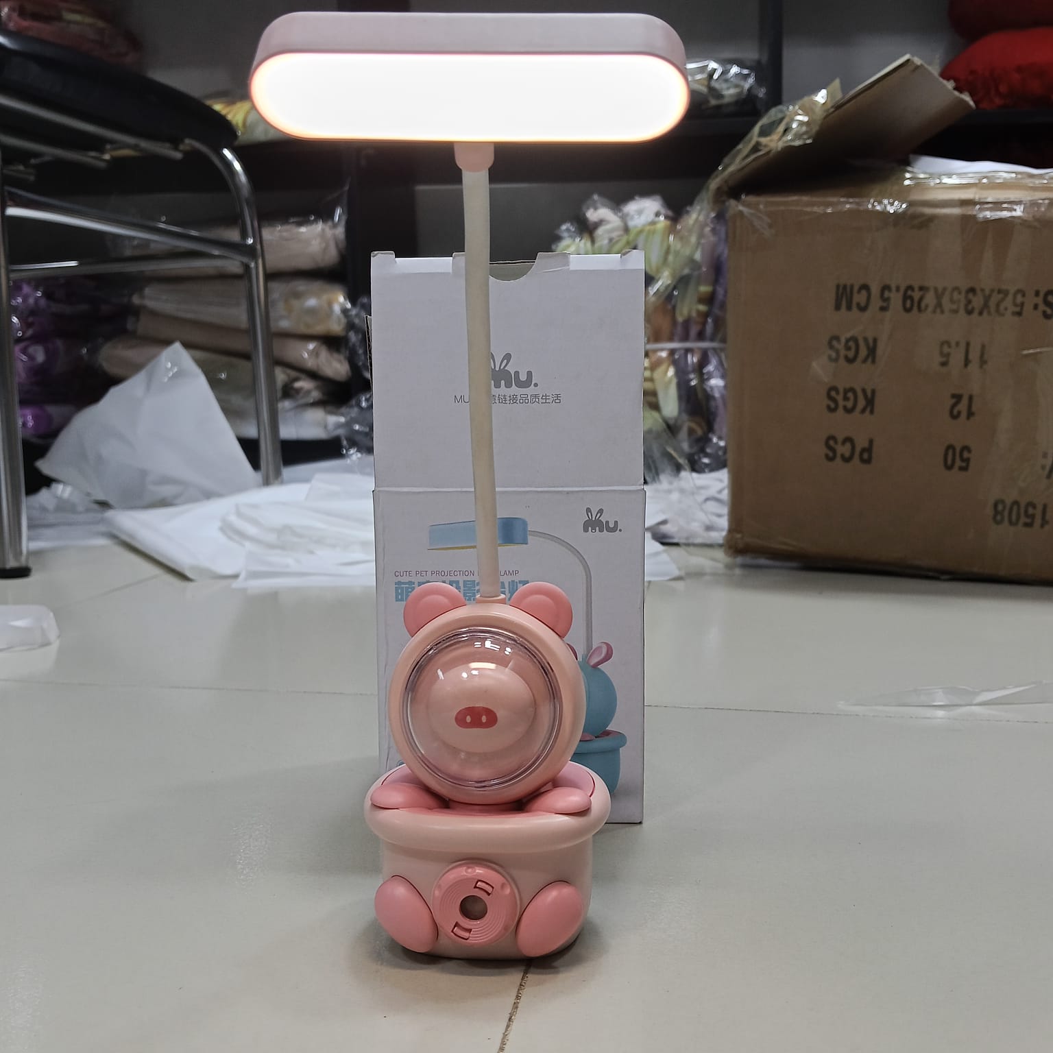 Luz Noturna LED Com Apontador de Lápis, Abajur, Proteção Ocular Em Formato de Coelho para Leitura - Image 3