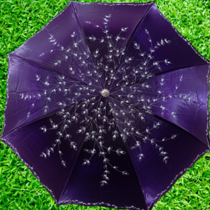 Ladies Fashionable And Elegant Anti Uv Sunshade Print Border Lace Umbrella