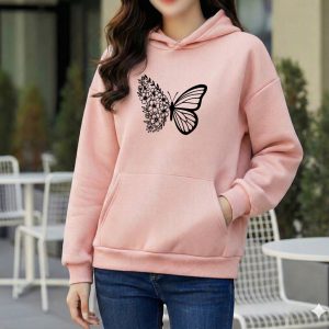 Premium Comfortable Printed Ladies Winter Hoodie