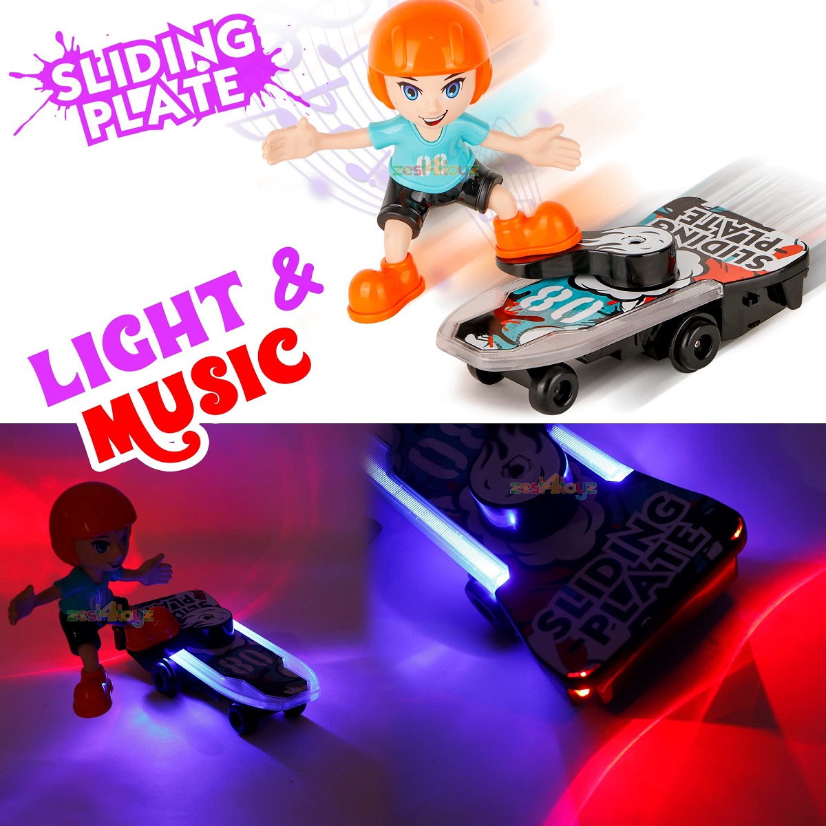 Sliding Plate -Electronic Stunt Skateboard Boy with Music & Light Effect (Multicolor) - Image 4