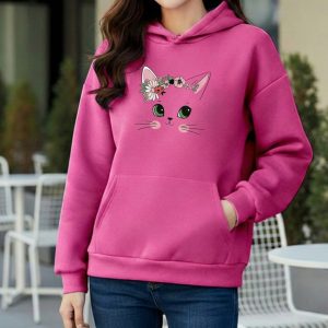 Premium Comfortable Printed Ladies Winter Hoodie