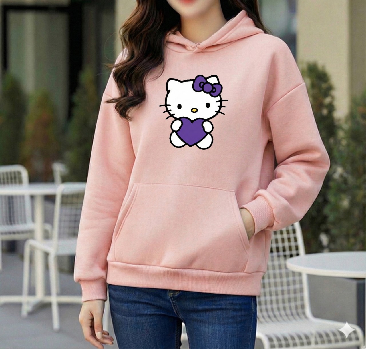 Premium Comfortable Printed Ladies Winter Hoodie