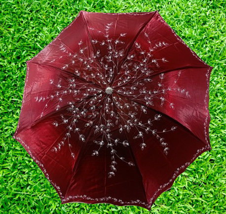Ladies Fashionable And Elegant Anti Uv Sunshade Print Border Lace Umbrella - Image 3